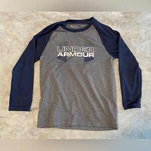 Under Armour Heather Gray and Navy Tee